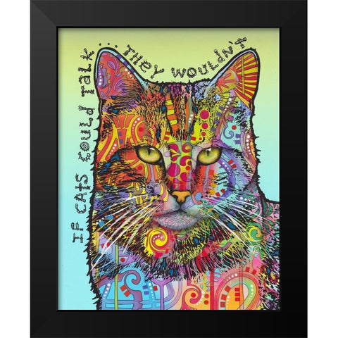 If Cats Could Talk Black Modern Wood Framed Art Print by Dean Russo Collection