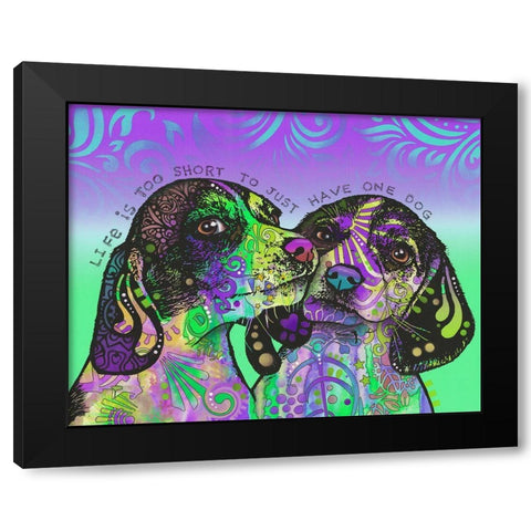 Life Is Too Short Black Modern Wood Framed Art Print by Dean Russo Collection