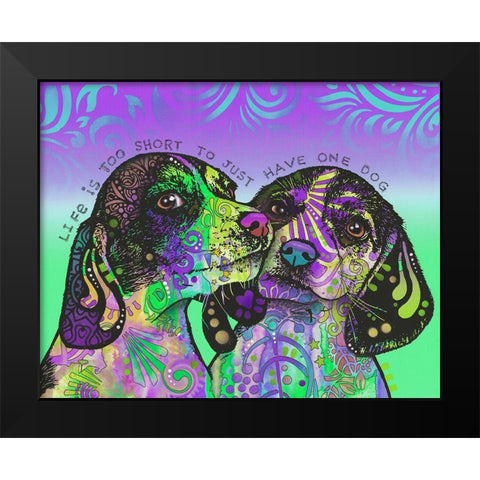 Life Is Too Short Black Modern Wood Framed Art Print by Dean Russo Collection