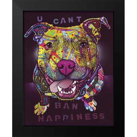 U Cant Ban Happiness Black Modern Wood Framed Art Print by Dean Russo Collection