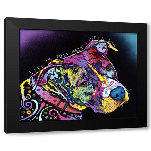 Life Is Just Better Black Modern Wood Framed Art Print by Dean Russo Collection