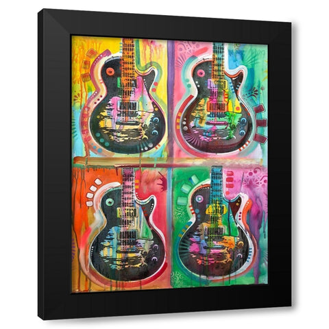 Les Paul 4UP Black Modern Wood Framed Art Print with Double Matting by Dean Russo Collection