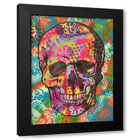Skull 1UP Black Modern Wood Framed Art Print with Double Matting by Dean Russo Collection