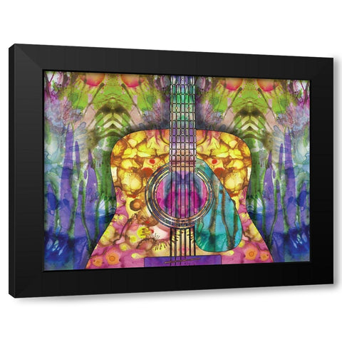 Guitar 2 Black Modern Wood Framed Art Print with Double Matting by Dean Russo Collection