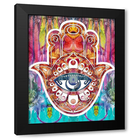Hamsa Black Modern Wood Framed Art Print by Dean Russo Collection