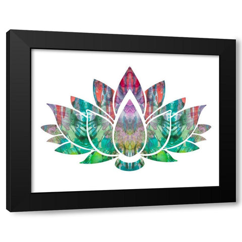 Lotus Black Modern Wood Framed Art Print by Dean Russo Collection