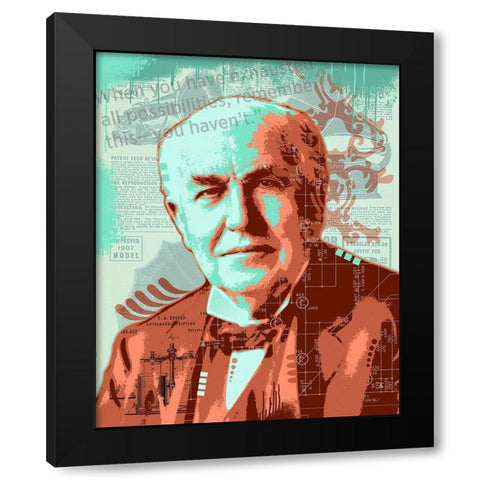 Edison Black Modern Wood Framed Art Print with Double Matting by Dean Russo Collection