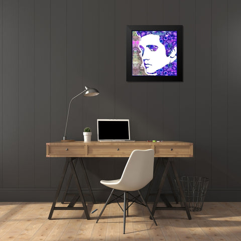 Elvis 6 Black Modern Wood Framed Art Print by Dean Russo Collection