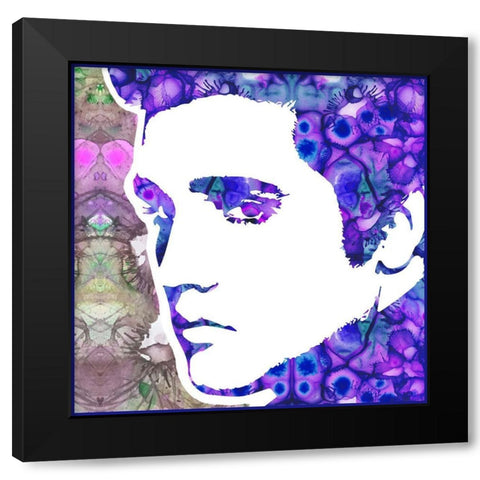 Elvis 6 Black Modern Wood Framed Art Print by Dean Russo Collection