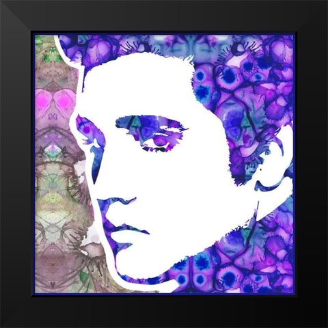 Elvis 6 Black Modern Wood Framed Art Print by Dean Russo Collection