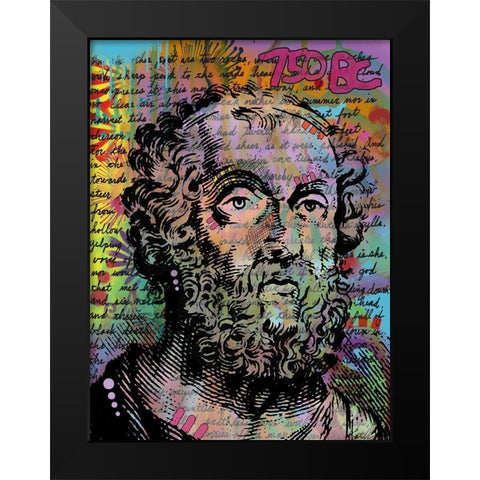 Homer Black Modern Wood Framed Art Print by Dean Russo Collection