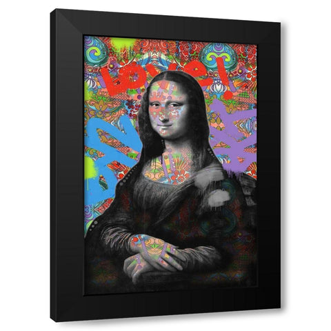 Mona Lisa Black Modern Wood Framed Art Print with Double Matting by Dean Russo Collection