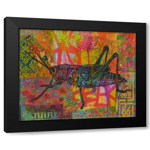 Grasshopper Black Modern Wood Framed Art Print by Dean Russo Collection