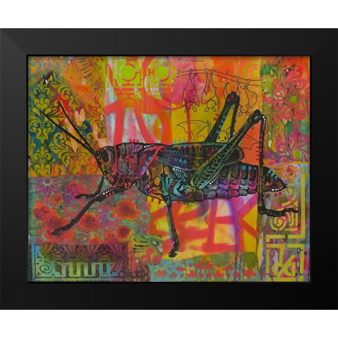 Grasshopper Black Modern Wood Framed Art Print by Dean Russo Collection