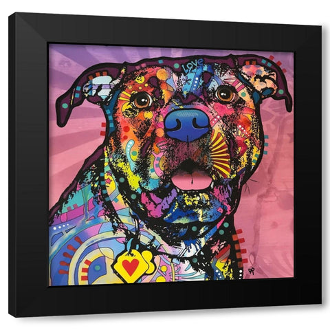 Love Face Black Modern Wood Framed Art Print by Dean Russo Collection