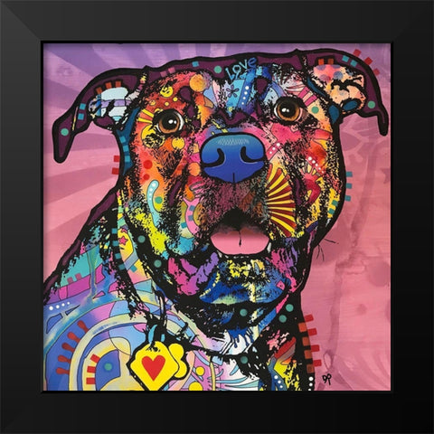 Love Face Black Modern Wood Framed Art Print by Dean Russo Collection