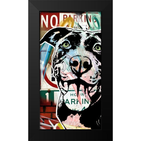MS Understood NO PARKING Black Modern Wood Framed Art Print by Dean Russo Collection