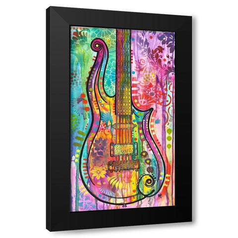 Prince Cloud Guitar Black Modern Wood Framed Art Print with Double Matting by Dean Russo Collection