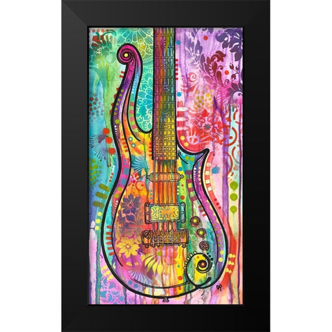 Prince Cloud Guitar Black Modern Wood Framed Art Print by Dean Russo Collection