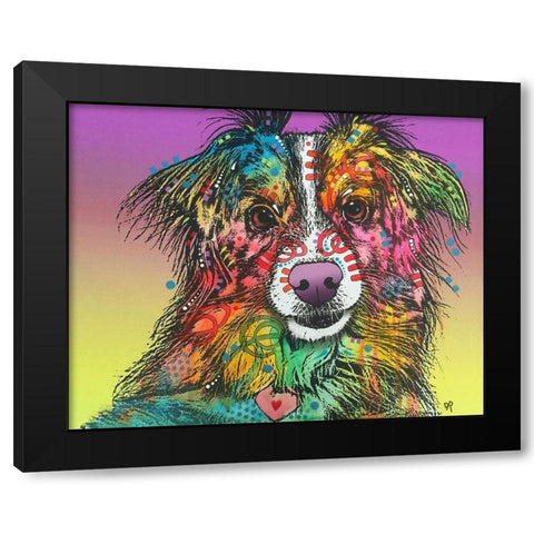 The Look Black Modern Wood Framed Art Print by Dean Russo Collection