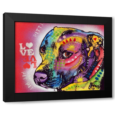 Gratitude Pit Bull Pittie Love  Black Modern Wood Framed Art Print by Dean Russo Collection