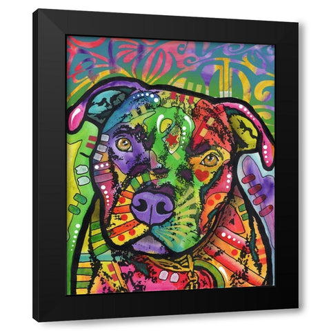 Hank Black Modern Wood Framed Art Print with Double Matting by Dean Russo Collection