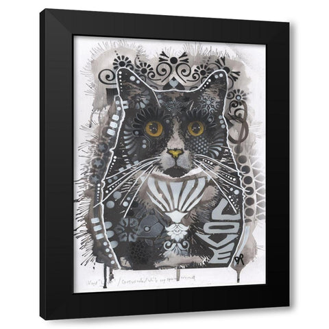 TY Black Modern Wood Framed Art Print by Dean Russo Collection