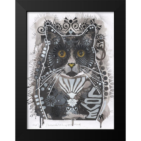 TY Black Modern Wood Framed Art Print by Dean Russo Collection