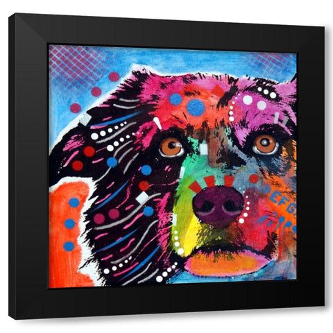 Aussie Tile-123009 Black Modern Wood Framed Art Print with Double Matting by Dean Russo Collection