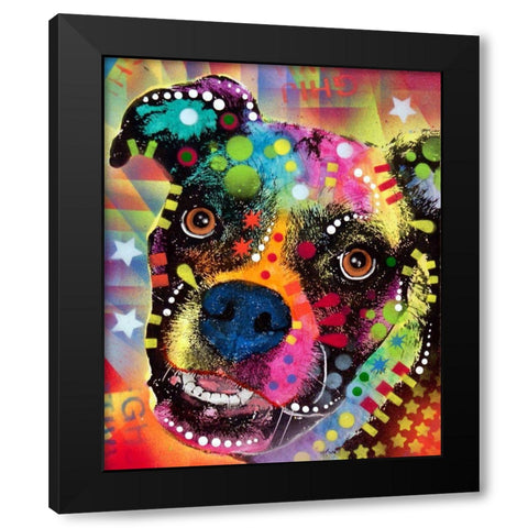 Boxer Cubism 2 Black Modern Wood Framed Art Print by Dean Russo Collection