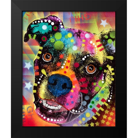 Boxer Cubism 2 Black Modern Wood Framed Art Print by Dean Russo Collection