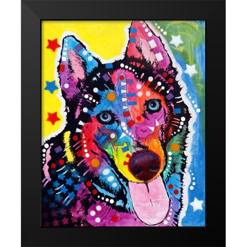 Husky -122209 Black Modern Wood Framed Art Print by Dean Russo Collection