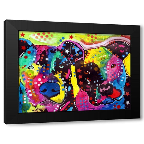 Pits Black Modern Wood Framed Art Print with Double Matting by Dean Russo Collection