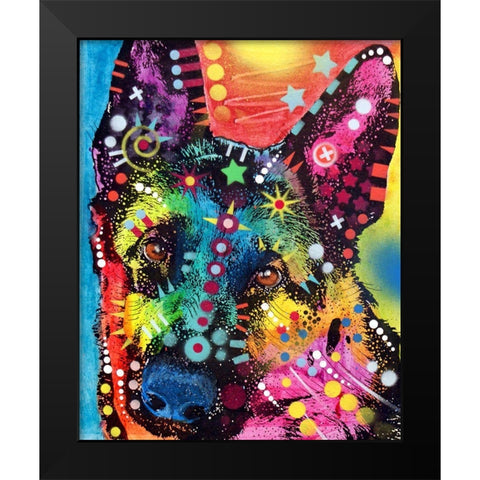 Shep Black Modern Wood Framed Art Print by Dean Russo Collection