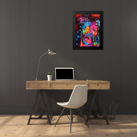 Young Bull 120610 Black Modern Wood Framed Art Print by Dean Russo Collection