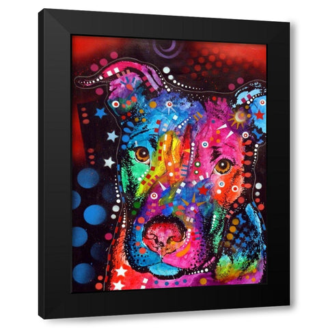 Young Bull 120610 Black Modern Wood Framed Art Print by Dean Russo Collection