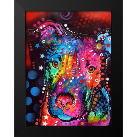 Young Bull 120610 Black Modern Wood Framed Art Print by Dean Russo Collection