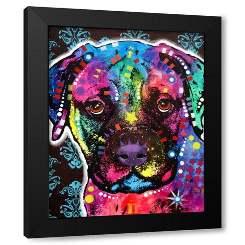 Young Bullmastiff Black Modern Wood Framed Art Print by Dean Russo Collection
