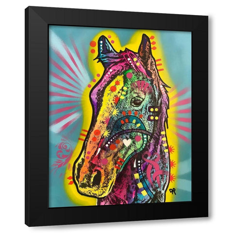 Gift Horse Black Modern Wood Framed Art Print by Dean Russo Collection