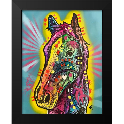 Gift Horse Black Modern Wood Framed Art Print by Dean Russo Collection