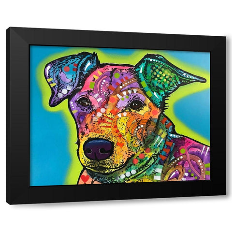 Shamus Black Modern Wood Framed Art Print by Dean Russo Collection