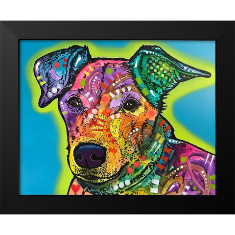 Shamus Black Modern Wood Framed Art Print by Dean Russo Collection