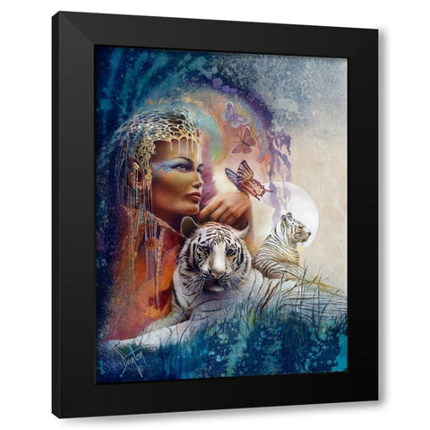 Empress Black Modern Wood Framed Art Print with Double Matting by Lund, Denton