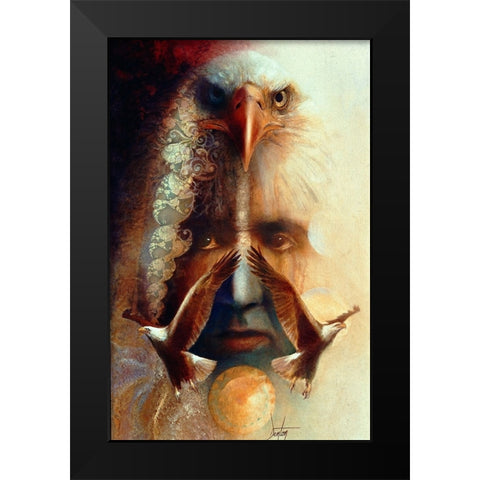 Ascension Of The Eagle Black Modern Wood Framed Art Print by Lund, Denton