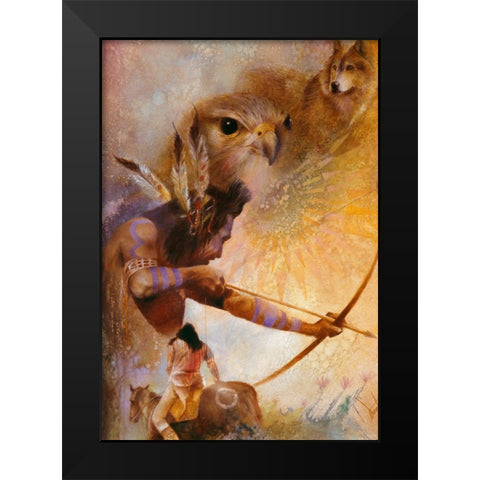 The Hunters Black Modern Wood Framed Art Print by Lund, Denton