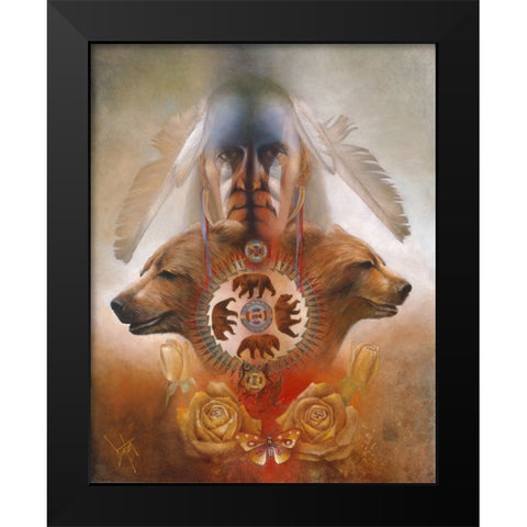 Bear Lodge Black Modern Wood Framed Art Print by Lund, Denton