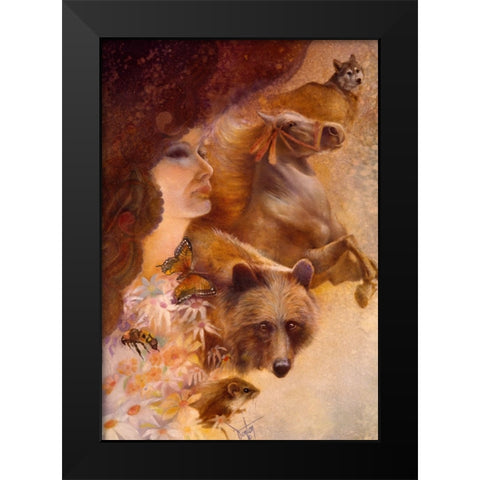 All Creature Great And Small Black Modern Wood Framed Art Print by Lund, Denton