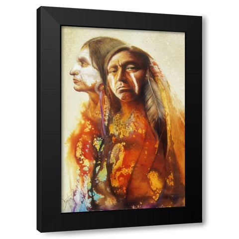Portrait Of A Warrior Black Modern Wood Framed Art Print by Lund, Denton