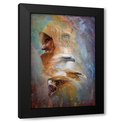 A Conjuring Of Eagles Black Modern Wood Framed Art Print with Double Matting by Lund, Denton