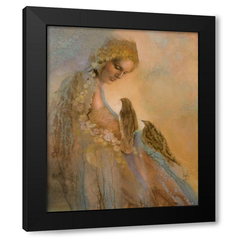 Conversation Black Modern Wood Framed Art Print with Double Matting by Lund, Denton